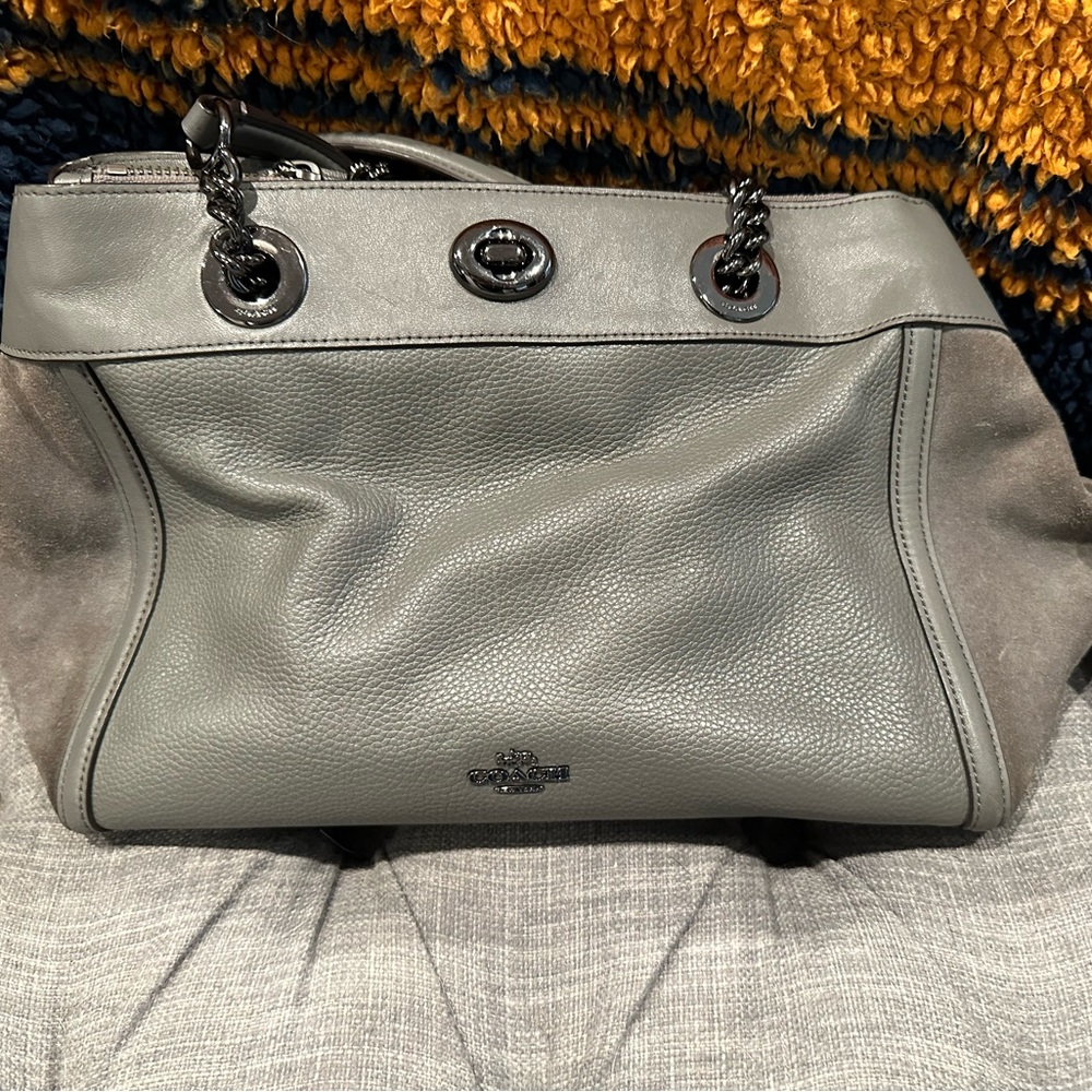 Barely used suede & leather Coach purse - Picture 7 of 12